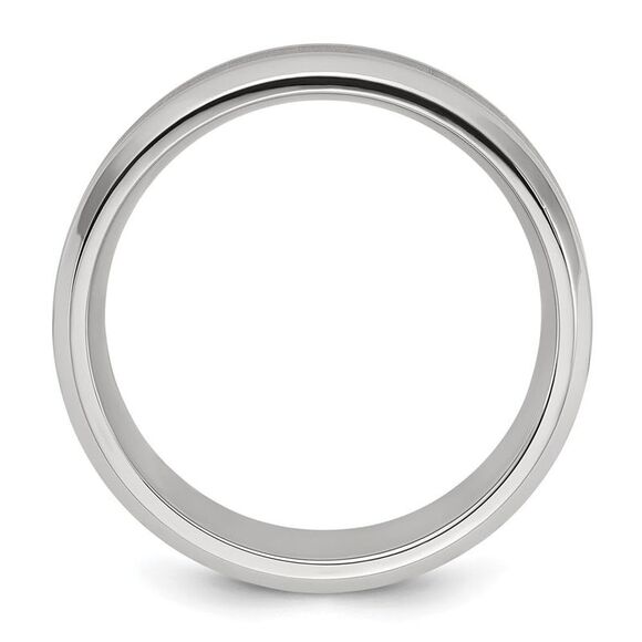 Kazi Luxury Chisel Titanium Polished with Brushed Center 8mm Band - Picture 8 of 9